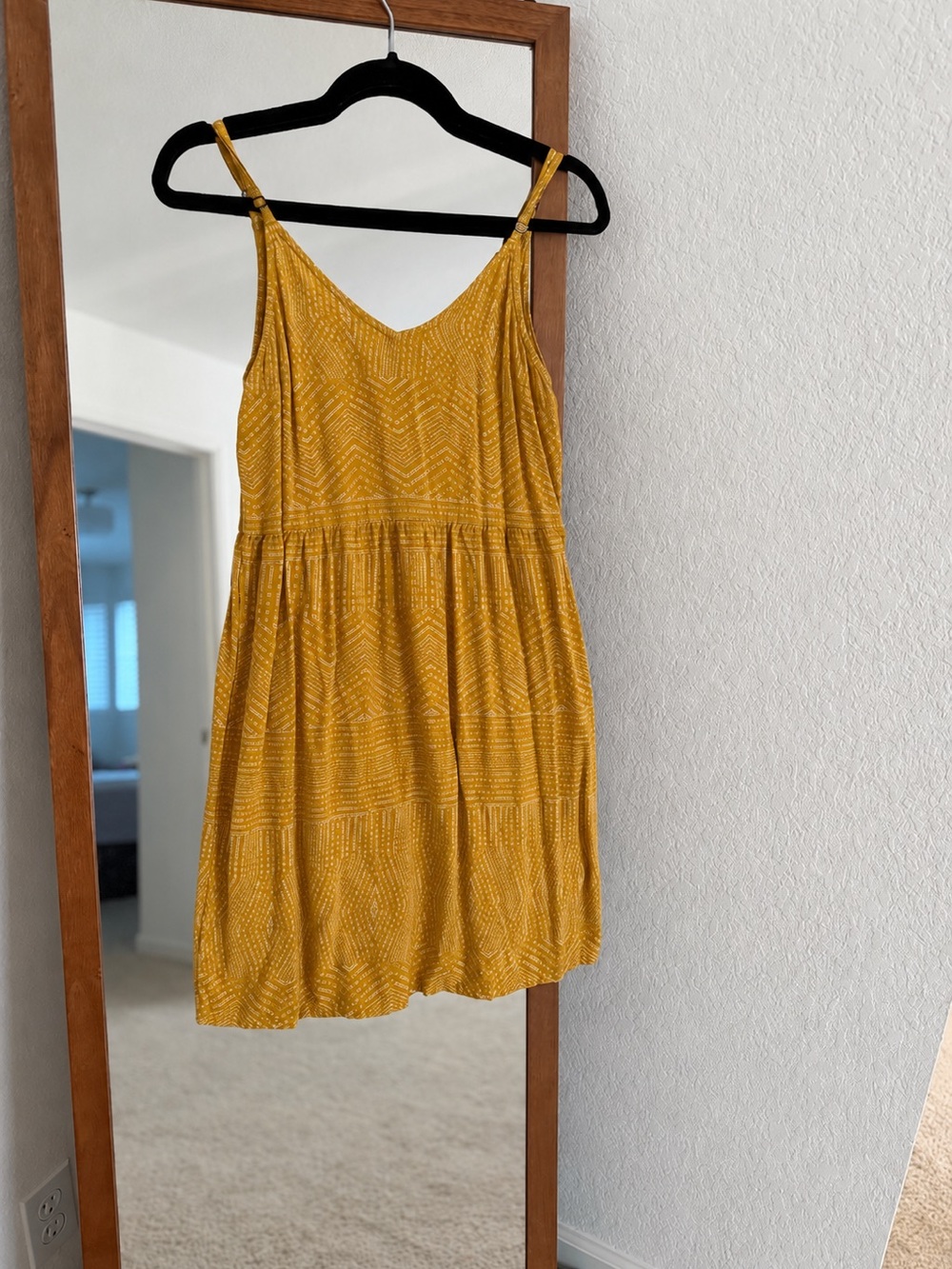 RVCA Mustard Yellow Spaghetti Strap Mini Dress